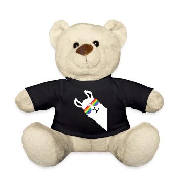 Arc-en-ciel LGBT Lama Gay Pride Alpaga - Nounours - noir - Devant