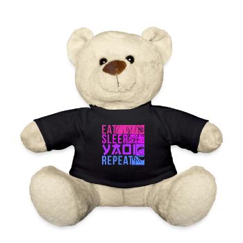 Eat Sleep Yaoi Repeat Fujoshi Anime Boy Gay Manga - Teddy - Schwarz - Vorne