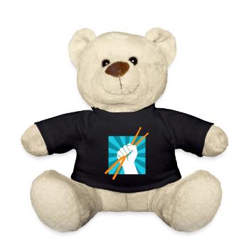 Drummer Drumsticks Batteur musicien Rocker - Nounours - noir - Devant
