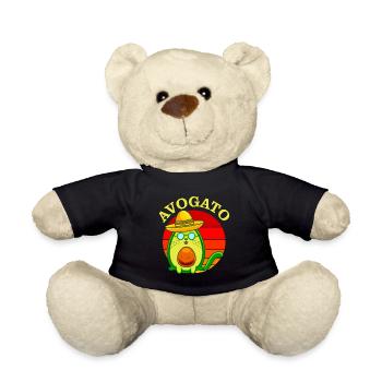 Mexican Cat Avogato Retro Avocado - Teddy Bear - black - Front