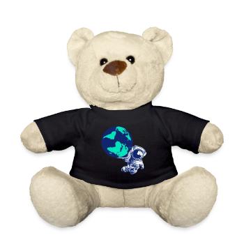Astronaut Globe Universe Galaxy Solar System - Teddy Bear - black - Front