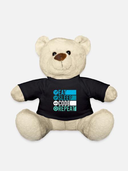 Eat Sleep Code Repeat Programmierer Software - Teddy - Schwarz