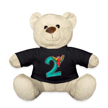 2. Geburtstag - 2 Jahre alt - Papagei Motiv - Teddy - Schwarz - Vorne