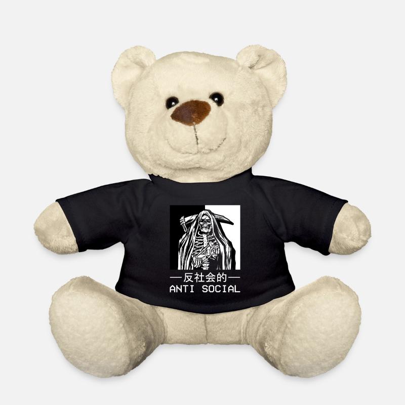 Skelett Sensenmann Antisocial Todesengel - Teddy - Schwarz