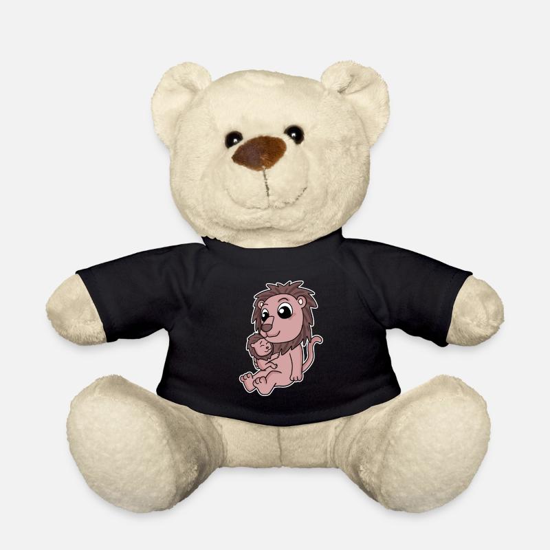 Löwe Familie - Löwe mit Baby - Löwe - Teddy - Schwarz