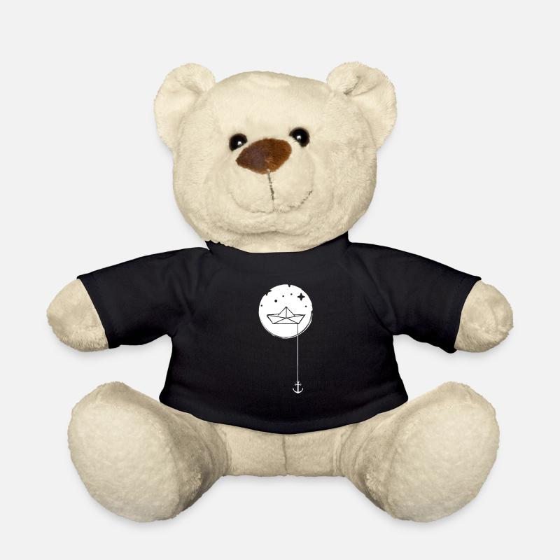 Papierschiff Papierboot mit Anker im Meer - Teddy - Schwarz