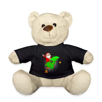 Anti Weihnachten Tannenbaum Nikolaus Mittelfinger - Teddy - Schwarz - Vorne