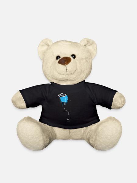 Papierschiff Meer Papierboot Papierschiffchen - Teddy - Schwarz