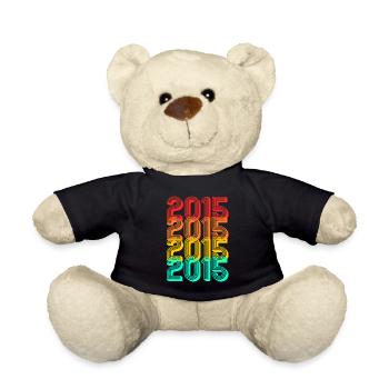 Born in 2015 Vintage 2015 Gift Birthday - Teddy Bear - black - Front