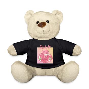 Fairycore Aesthetic Fee Japanese Milk Carton - Teddy Bear - black - Front