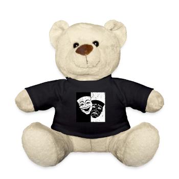 Theater Maske Drama Komödie und Tragödie Weinlese - Teddy - Schwarz - Vorne