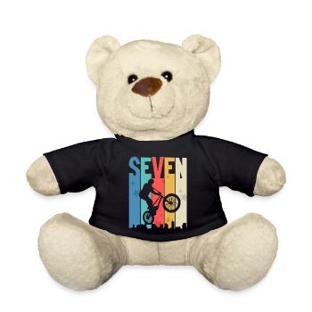 7 birthday 7 years Bmx children's birthday party - Teddy Bear - black - Front