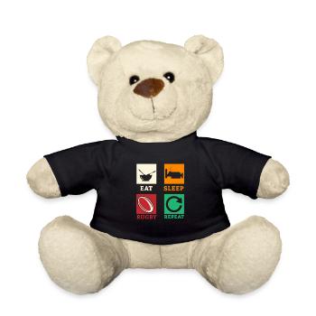 Rugby Rugbyspieler Rubgyteam Rugby Fans Geschenk - Teddy - Schwarz - Vorne