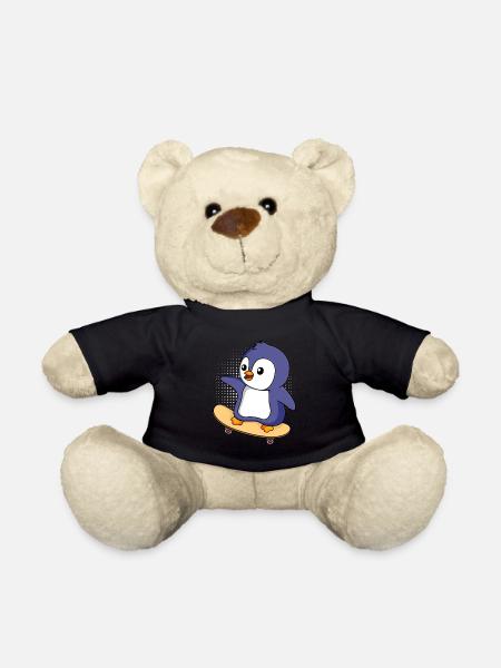 Skater PInguin Skateboarding Pinguin - Teddy - Schwarz