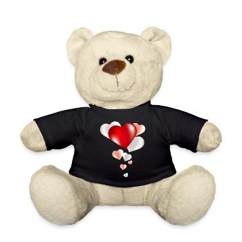 luminous balloon potpourri from heart - Teddy Bear - black - Front
