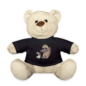 Schnabeltier Mama mit Baby Schnabeltier - Teddy - Schwarz - Vorne