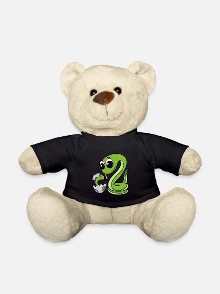 Schlange mit Baby Schlange - Teddy - Schwarz