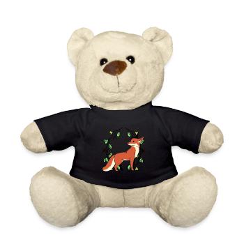 Frühling Wildnis Natur Fuchs Waldtiere Kind Füchse - Teddy - Schwarz - Vorne