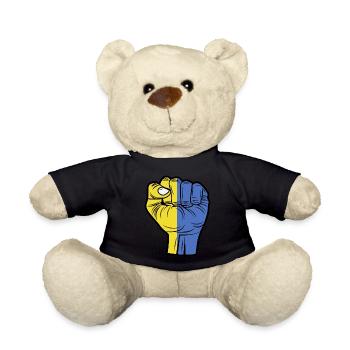 I Stand With Ukraine i support Ukraine - Teddy Bear - black - Front