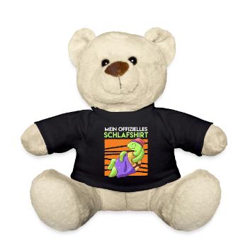 Mein offizielles Schlafshirt mit Schildkröte - Teddy - Schwarz - Vorne