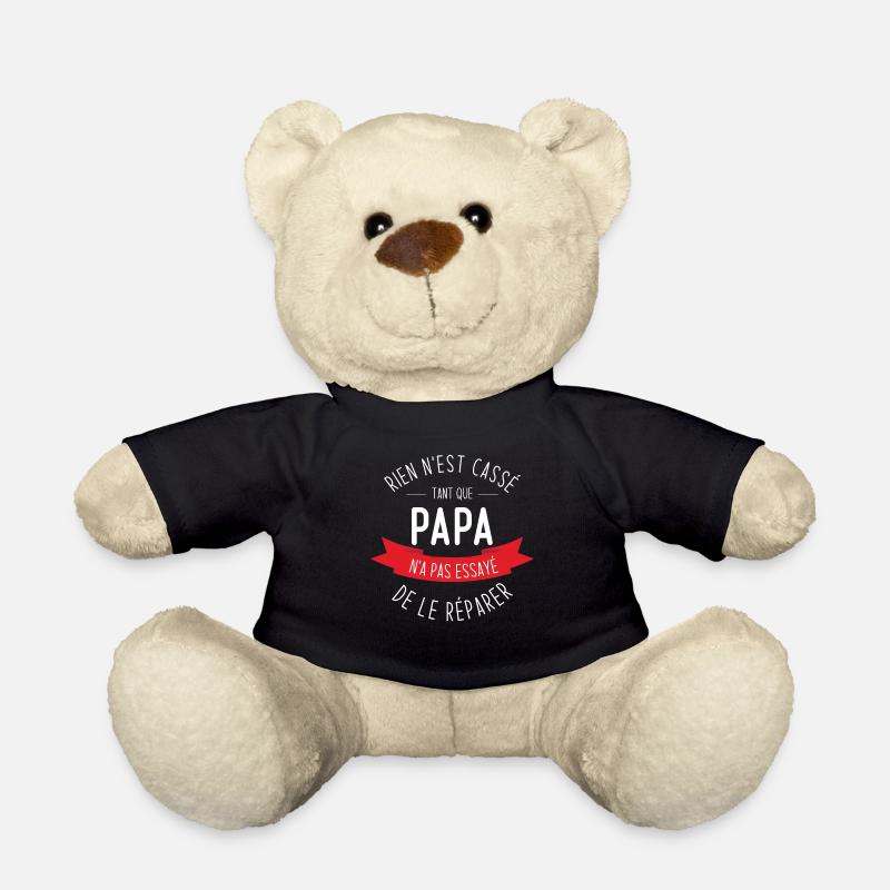 Papa Essayé De Le Réparer Cadeau Papa Bricoleur - Nounours - noir