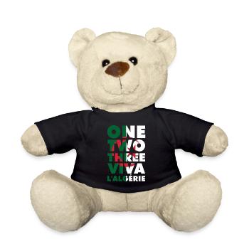 One two three viva l'algérie slogan DZ algérien - Nounours - noir - Devant