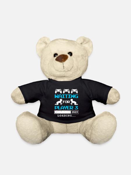 Waiting for Player 3 Werdender Vater Baby Geburt - Teddy - Schwarz
