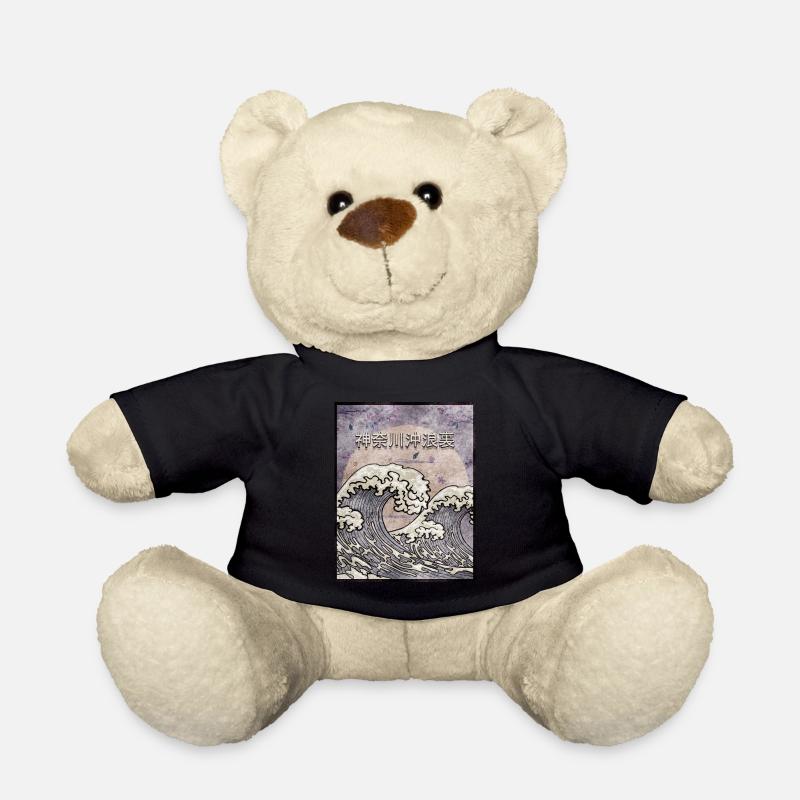 Kanagawa Wave Japanische Ästhetik Vintage Geschenk - Teddy - Schwarz