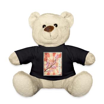 Sakura Cherry Blossom Japanese Aesthetic Gift - Teddy Bear - black - Front