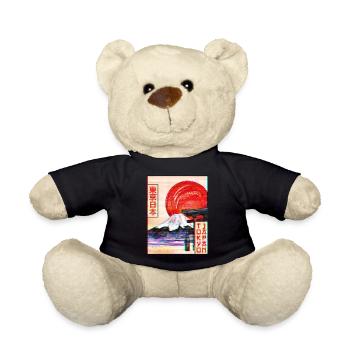 Mount Fuji Tokyo Japan Vaporwave Aesthetics - Teddy Bear - black - Front