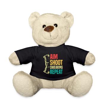 Aim Solve Swearing Again Archery - Teddy Bear - black - Front