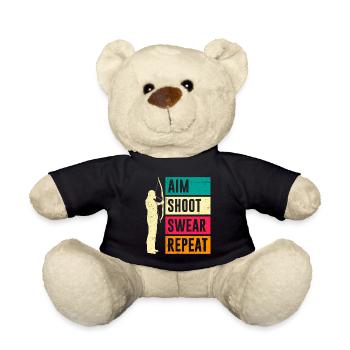 Aim Solve Swearing Again Archery - Teddy Bear - black - Front