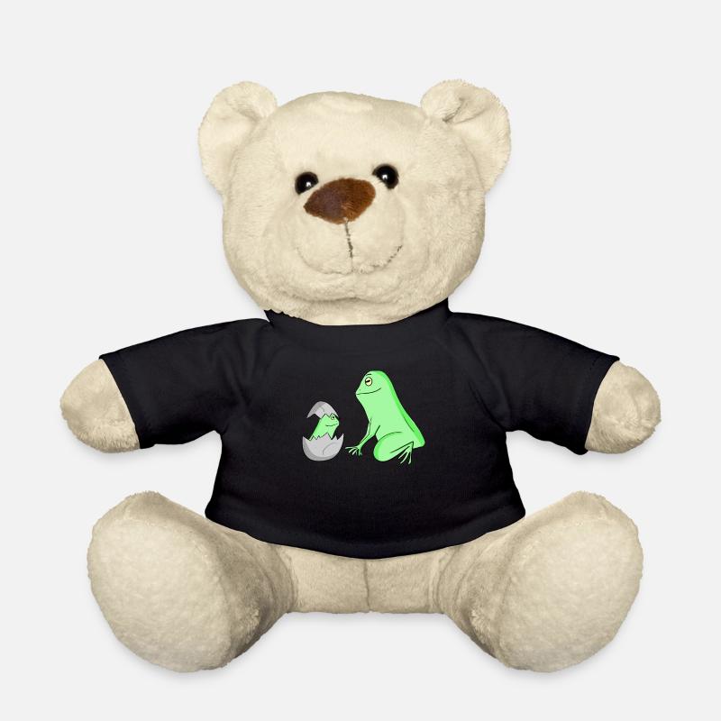 Frosch mit Baby Frosch - Teddy - Schwarz