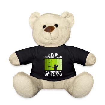 Never underestimate a woman with a bow ladies - Teddy Bear - black - Front
