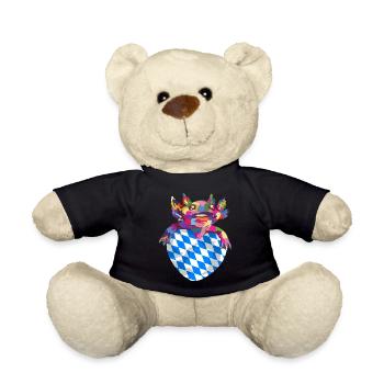 Bavaria Flag Used Look Bavarian Flag Vintage - Teddy Bear - black - Front