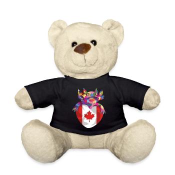 Drapeau du Canada Feuille d’érable Drapeau canadien Canada - Nounours - noir - Devant