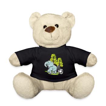 Elephant Lovers Wildlife Animal Safari Zookeeper - Teddy Bear - black - Front