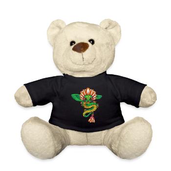 Quetzalcoatl Aztec Maya Feathered Snake - Teddy Bear - black - Front