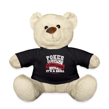 Poker It's not luck, it's skill - Teddy Bear - black - Front