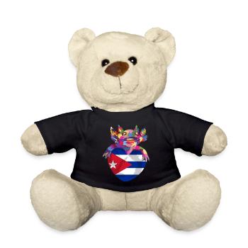 Kuba Flagge Karibik Urlaub Cuba Reise Havanna - Teddy - Schwarz - Vorne