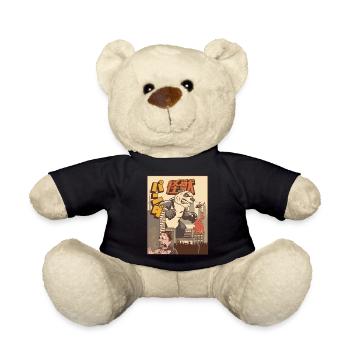Kaiju Panda Japanisches Monster Geschenk - Teddy - Schwarz - Vorne