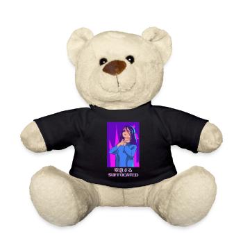 Emo Anime Girl Vaporwave Aesthetically Suffocated Ges - Teddy Bear - black - Front