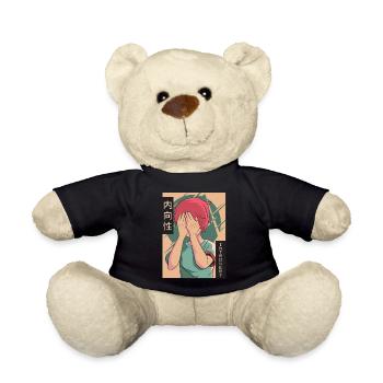 Anime introverti Jeune Vaporwave Esthétique - Nounours - noir - Devant