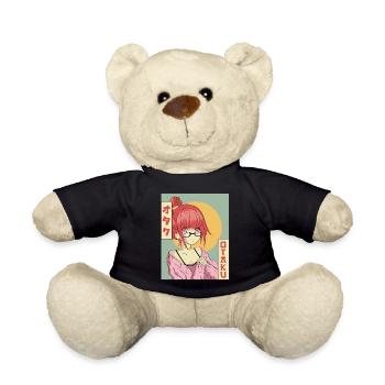 Otaku Anime Girl Japonais Vaporwave Esthétique - Nounours - noir - Devant