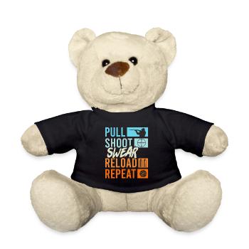 Pull Shoot Curse Reload Repeat Tontaubenschießen - Teddy - Schwarz - Vorne