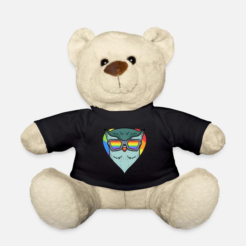 LGBT Animal Owl Rainbow - Teddy Bear - black