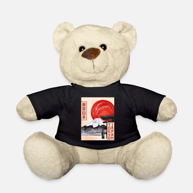 Mt Fuji Fujiyama Torri Tor Tokyo Japan Geschenk - Teddy - Schwarz