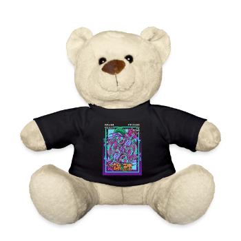 Koi Fish Carp Vaporwave Aesthetic Retro VCR - Teddy Bear - black - Front