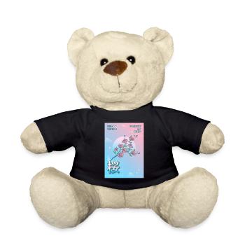 Cherry Blossom Sakura Vaporwave Aesthetic VCR Gesch - Teddy Bear - black - Front