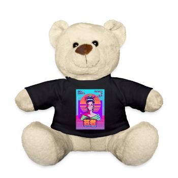 Geisha Japanese Vaporwave Aesthetic Retro VCR Ge - Teddy Bear - black - Front
